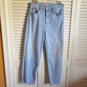 MOTHER Light Blue High-Rise Straight Jeans